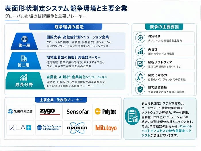 表面形状測定システムの競争環境と主要企業
