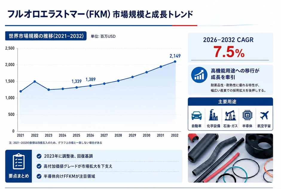 フルオロエラストマー(FKM) 市場規模と成長トレンド