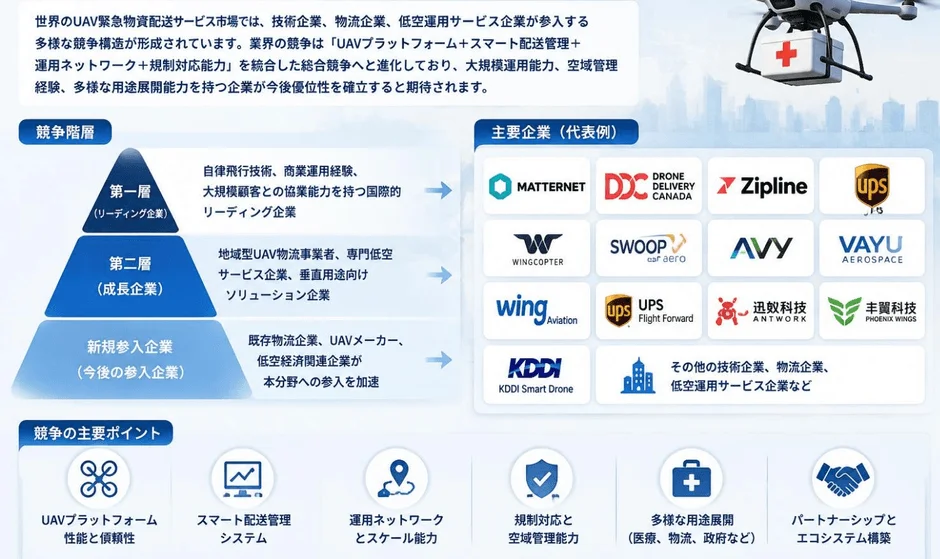 UAV緊急物資配送サービス市場の競争構造