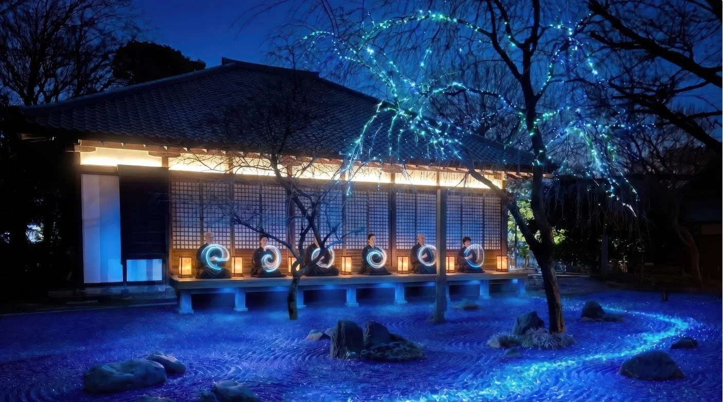 日本庭園 夜景 ライトアップ
