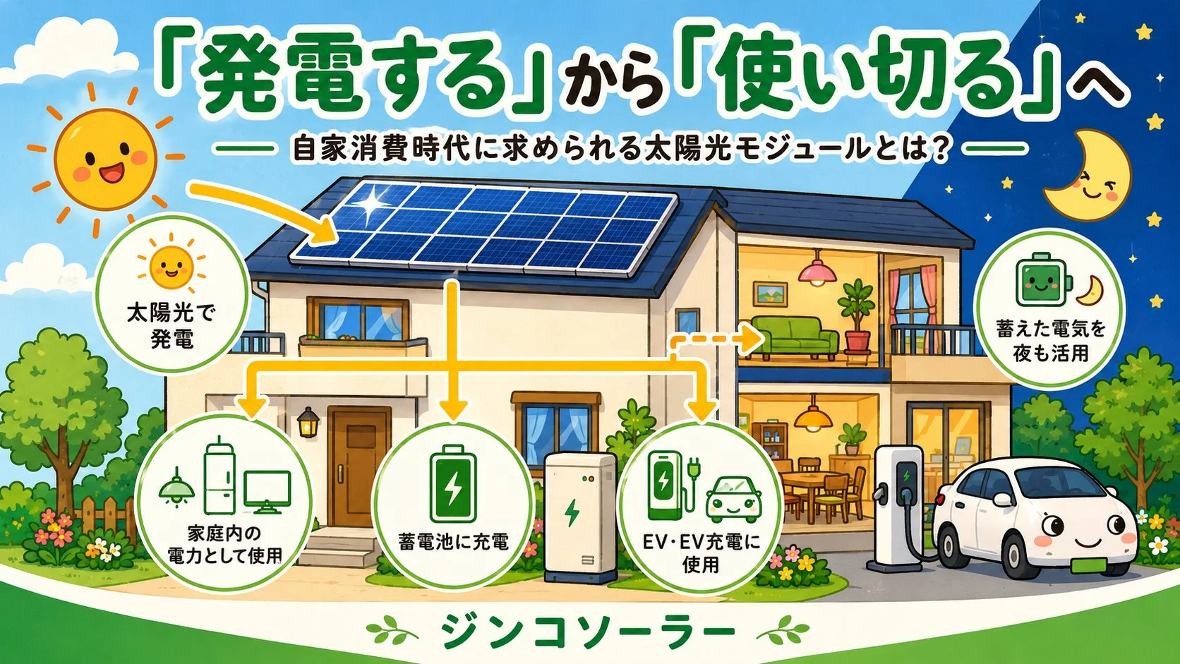 太陽光発電の自家消費サイクル