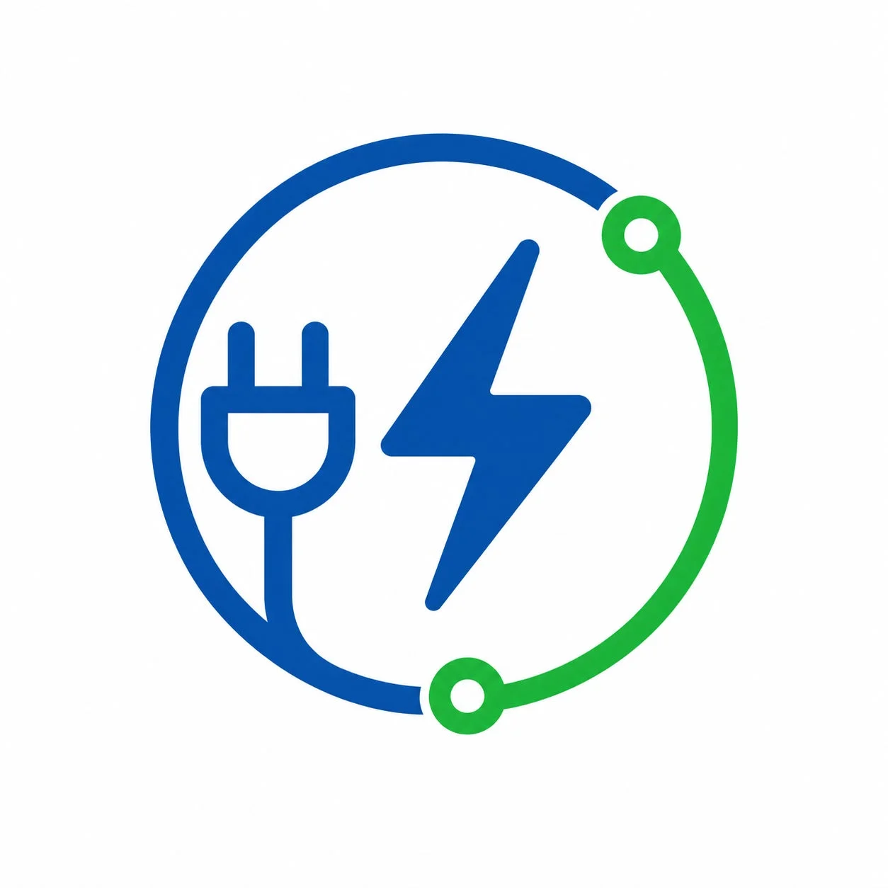 電気プラグと稲妻のアイコン