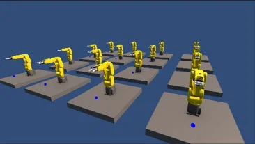 ロボットアームのシミュレーションイメージ