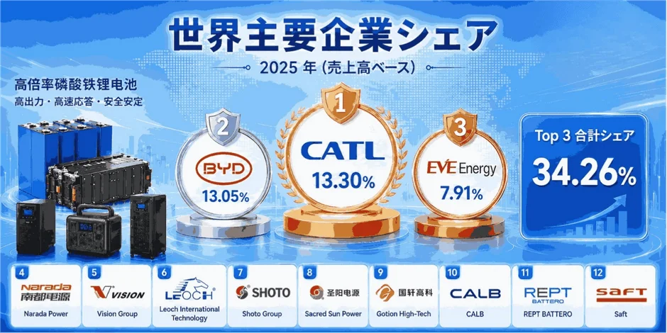 2025年の主要企業市場シェアランキング