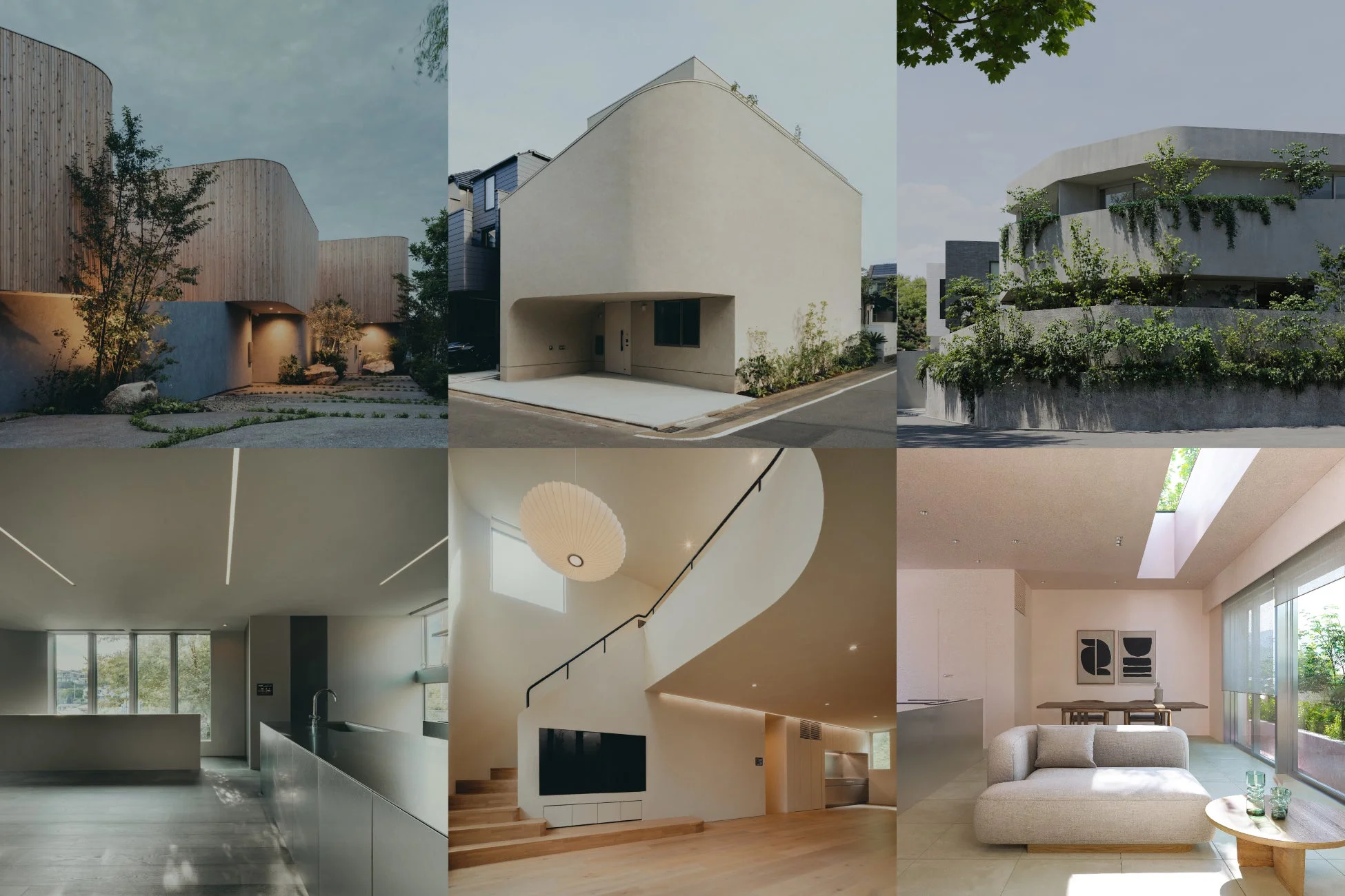 現代建築の多様な側面を捉えたコラージュ画像