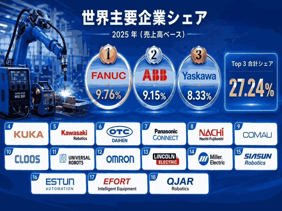 世界のMIGロボット溶接装置主要企業シェア
